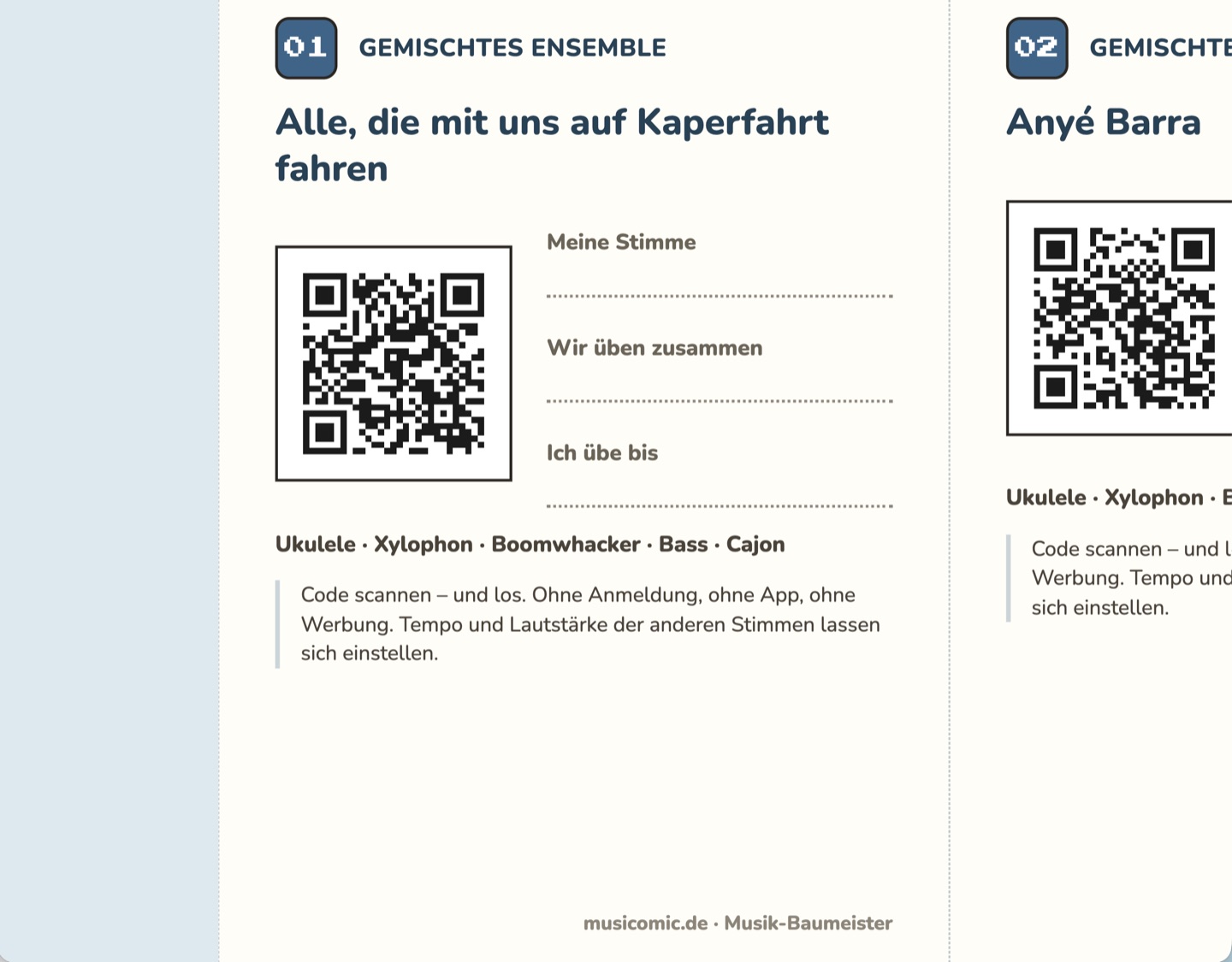 Eine ausgefüllte Karte