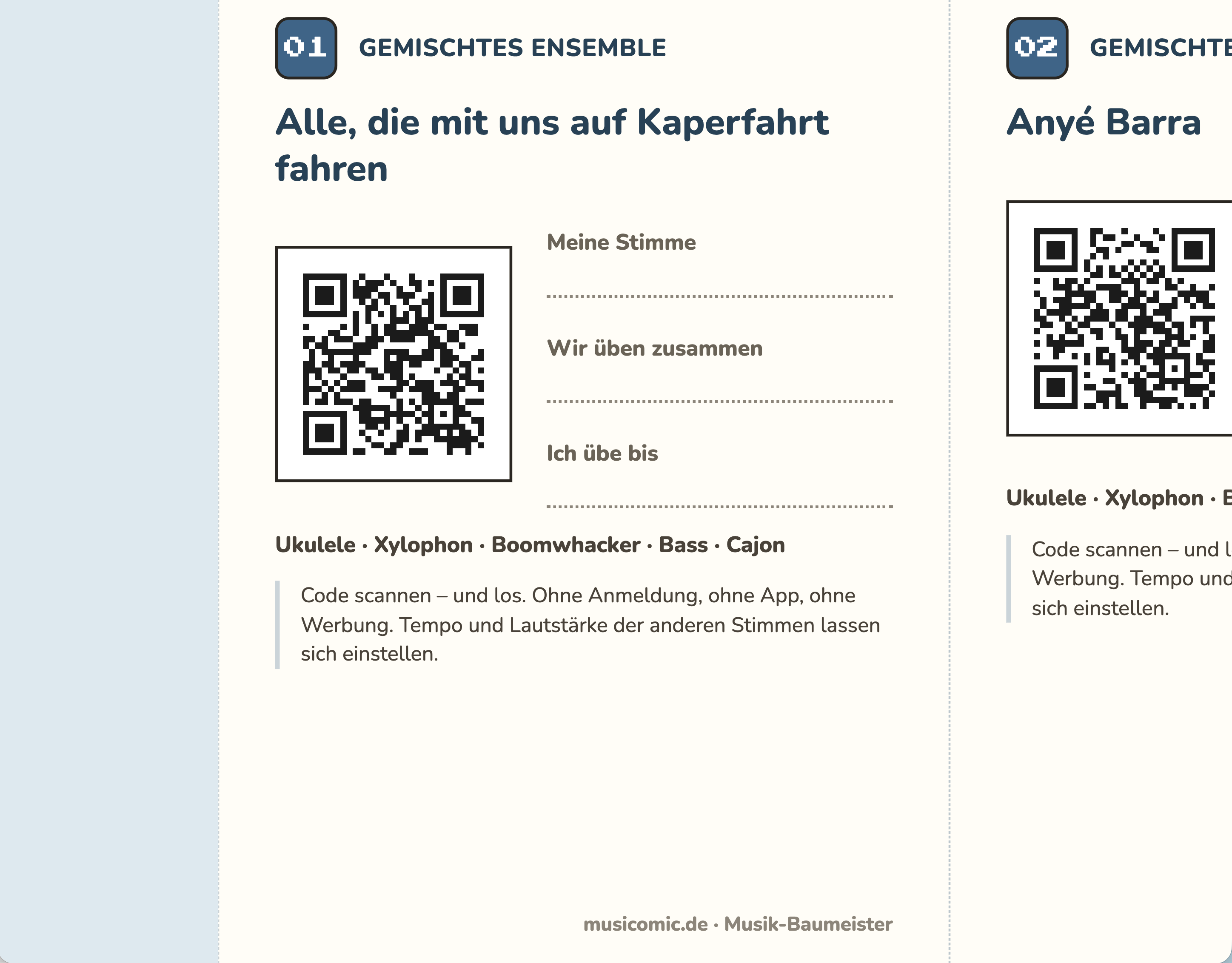 Eine ausgefüllte Karte